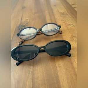 Stylish Black and Tortoise Shell Glasses Set